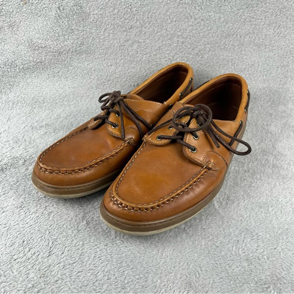 Allen Edmonds Eastport Boat Shoes Leather Mens Size 12 D Brown Loafers Deck